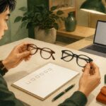 블루라이트 안경 구매 전 근거를 확인하는 직장인