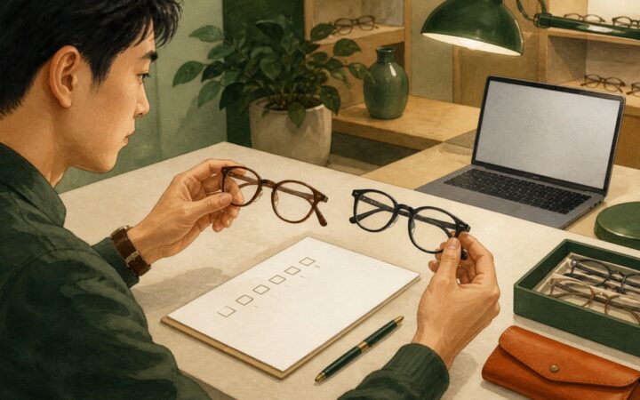 블루라이트 안경 구매 전 근거를 확인하는 직장인